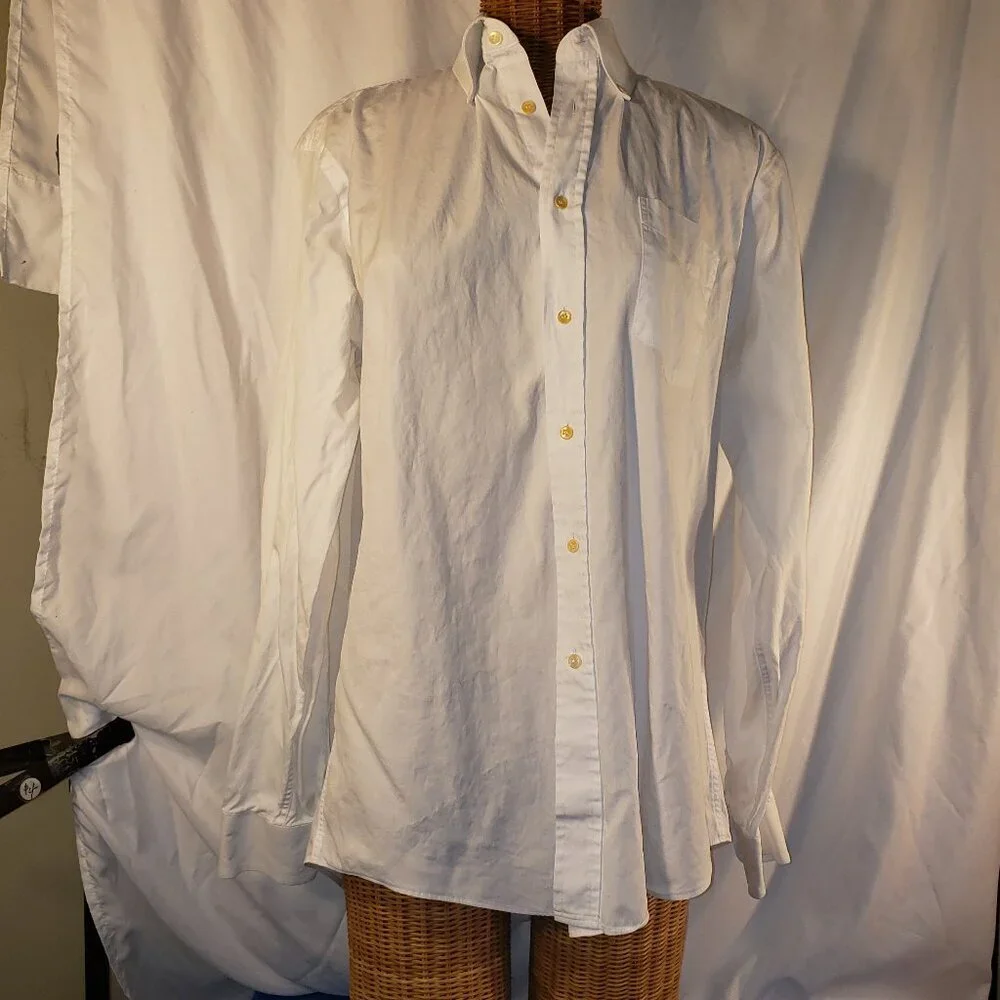 Stanley Blacker Menswear White Button Down Shirt Size 16-34/35 - Picture 1 of 6